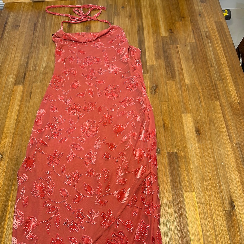 Gorgeous coral color NBD dress new with tags sequin dress size s/4